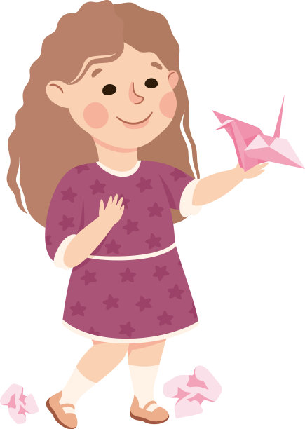 有创意的女孩把纸折成折纸图片下载