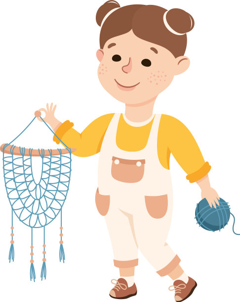 创意女孩与捕梦网纱图片下载