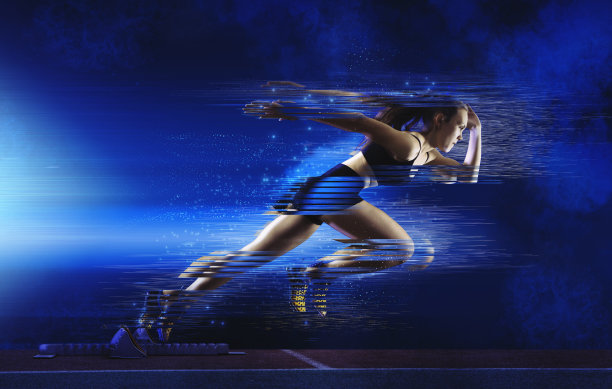 女子短跑运动员出发素材图片