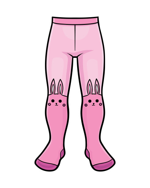 卡通矢量插图的孩子，孩子紧身衣与兔子图片下载