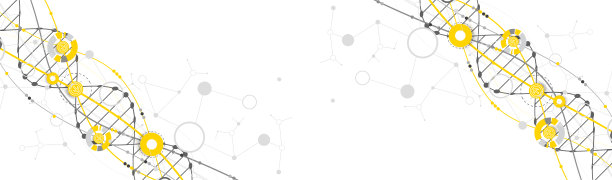 带有DNA分子的科学模板、墙纸或横幅。向量图片下载