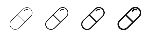 医疗胶囊图标。药片的图标集。药物，维生素，止痛药和抗生素。矢量图图片下载