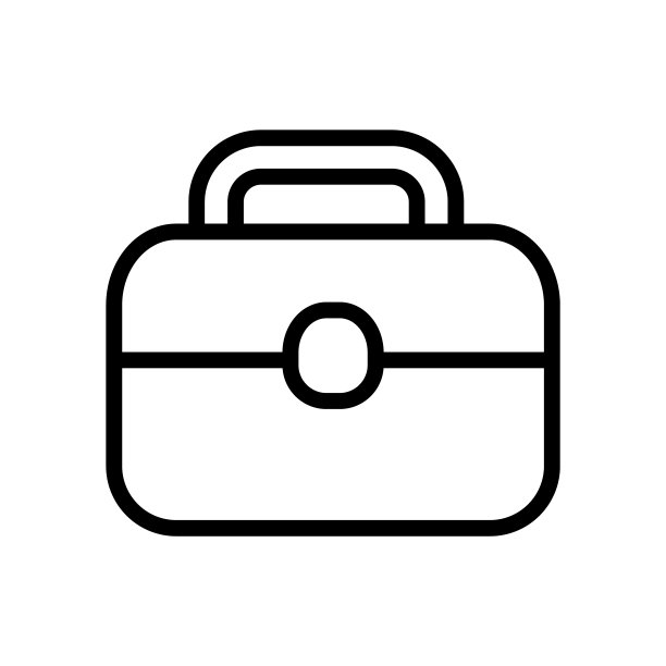 工具箱线性图标：工具箱矢量logo，白色背景图片下载