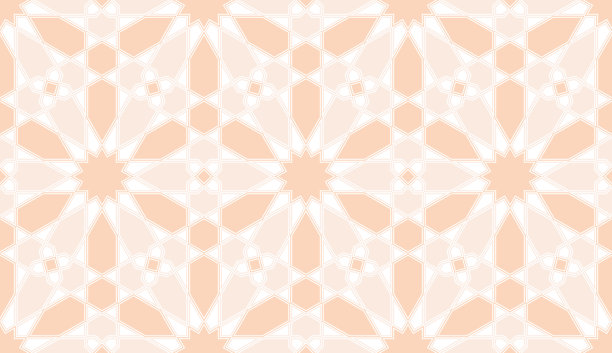 波斯几何伊斯兰图案的斋月卡图片下载