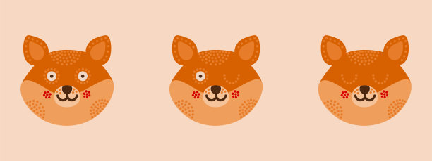 头部与情感表达的一个有趣的狐狸卡通风格孤立在彩色背景。图片下载