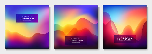 矢量插图。模糊极简波浪全景背景。明亮的渐变颜色。未来主义风格。设计社交媒体模板，网页横幅与文字。北极光。丰富多彩的夜空图片下载