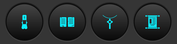 设置牧师，诫命，基督教十字架上的链子和法令，纸，羊皮纸，卷轴图标。向量图片下载