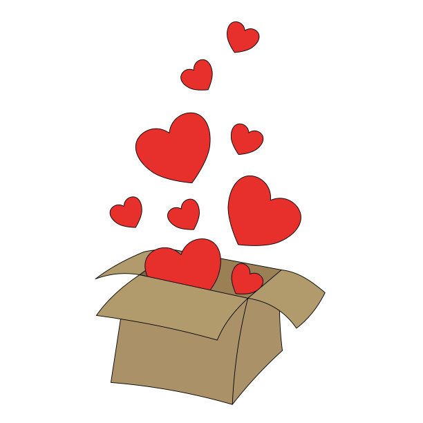 白色背景上的心形特写镜头图片下载