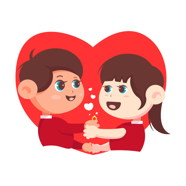情侣拿着订婚戒指素材图片