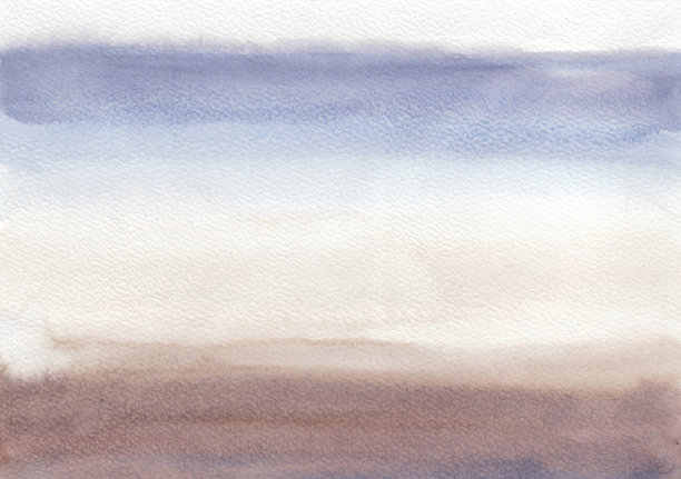 抽象绘画。水彩纹理在柔和的颜色，如米色，灰色和蓝色。现代艺术景观。画背景图片下载