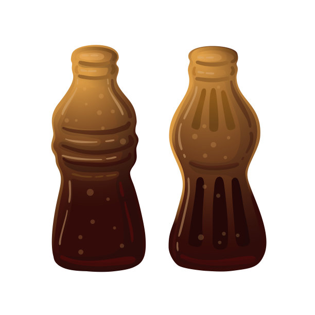 果冻可乐巧克力白色背景。矢量插图设计。彩色孤立卡通集合。甜的食物。图片下载