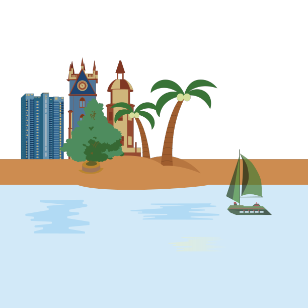 海南旅游沙滩椰树图片下载