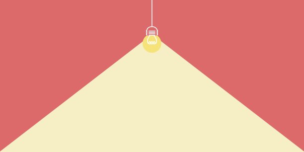 简单的灯泡在红色背景图片下载