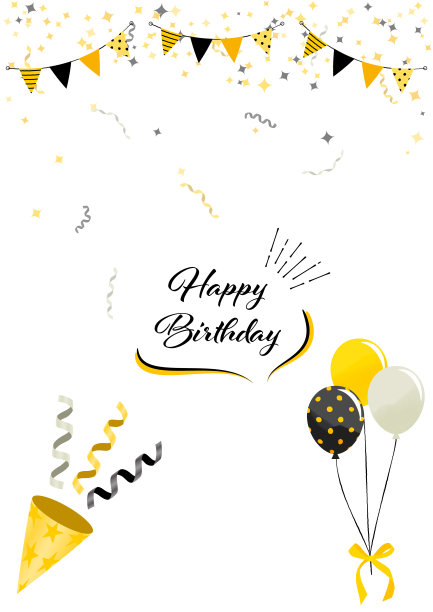 生日庆祝框架插图(白色背景，矢量，裁剪)图片下载