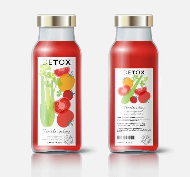 蔬菜排毒。西红柿和芹菜的混合物。美丽透明的整个和切开的水果。图片下载