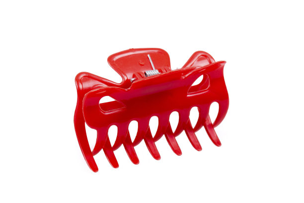 红色的头发在白色的背景上滑动图片下载