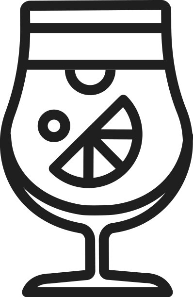 含气泡和柠檬片的清新鸡尾酒杯图片下载