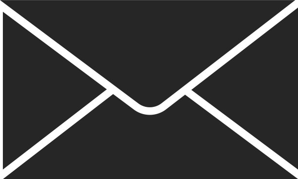 黑色信封剪影邮政标志图片下载