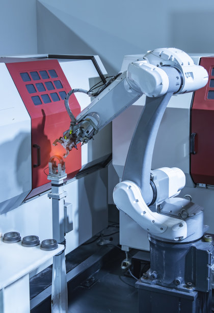 自动化工业机器人工作，工业4.0和技术概念图片下载