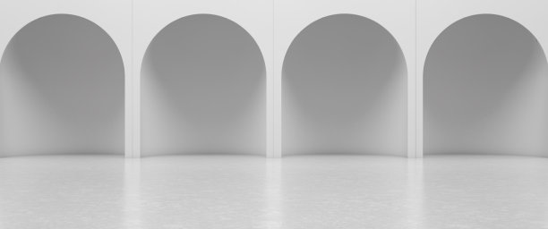 白色抽象房间与拱门图片下载