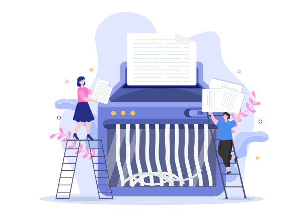 废纸回收过程，保护生态环境，适合横幅，背景，网在平面插图图片下载