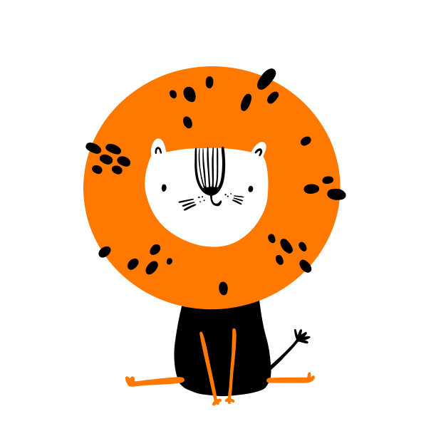 可爱的手绘卡通狮子人物图片下载