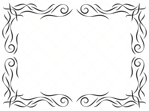 新艺术风格的框架。带有花饰的老式线形边界。装饰艺术设计的邀请，传单和贺卡的模板。20世纪20 - 30年代的风格。矢量图图片下载