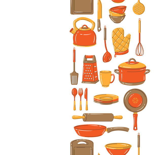 无缝图案与厨具烹饪图片下载