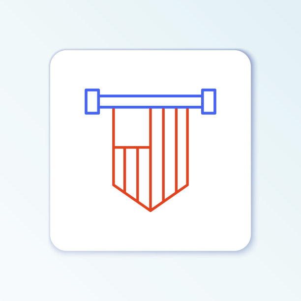 行美国国旗图标孤立在白色背景上。美国的国旗。美利坚合众国。色彩斑斓的轮廓的概念。向量图片下载