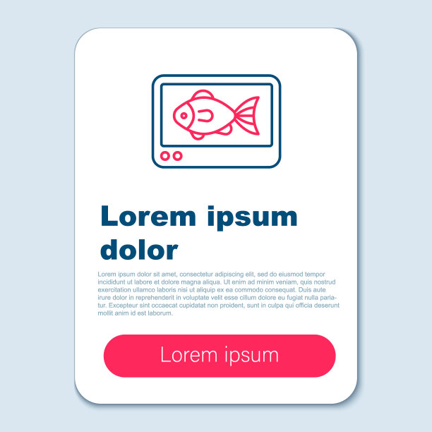 鱼线探测仪回声测深图标孤立在灰色背景上。渔业电子设备。色彩斑斓的轮廓的概念。向量图片下载