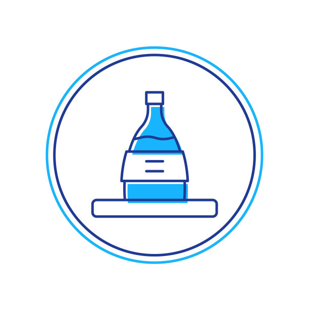填充轮廓瓶的清酒图标孤立在白色背景上。向量图片下载