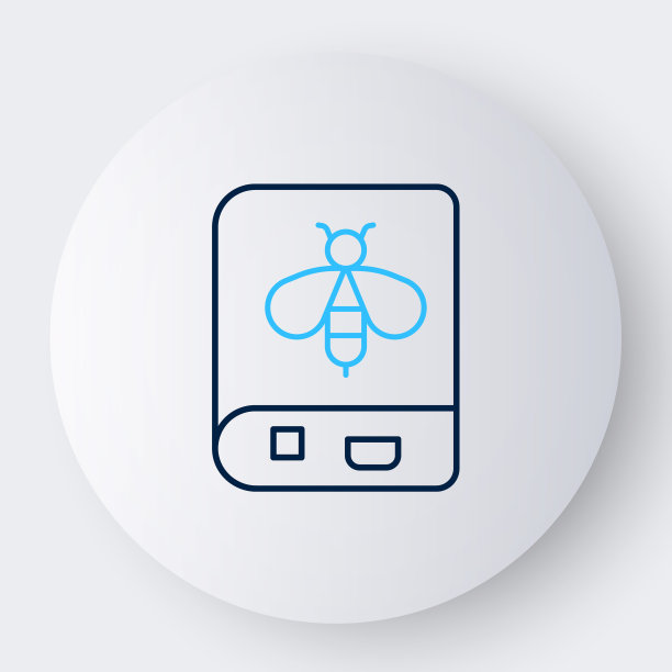 线书关于蜜蜂图标孤立在白色背景。甜蜜的天然食品。有翅膀的蜜蜂或apis。飞行昆虫。色彩斑斓的轮廓的概念。向量图片下载