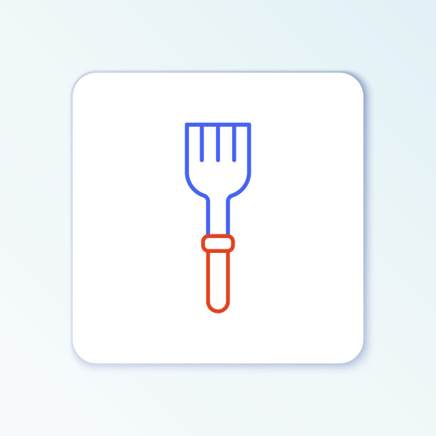 Line Fork图标孤立在白色背景上。餐具的象征。色彩斑斓的轮廓的概念。向量图片下载