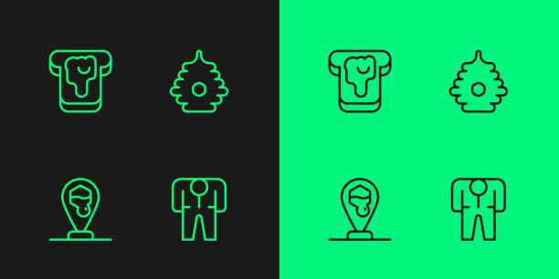 集行养蜂人服装，蜂巢蜜蜂位置，面包与蜂蜜和蜂巢为蜜蜂图标。向量图片下载