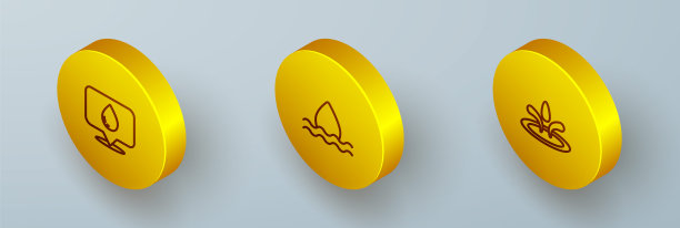 设置等距线水滴的位置和图标。向量图片下载