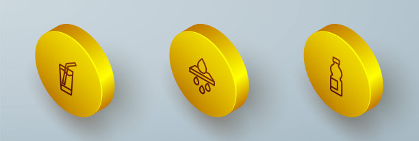 设置等距线玻璃与水，水过滤器筒和图标的瓶子。向量图片下载