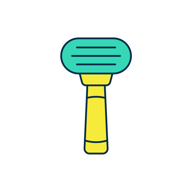 填充轮廓剃须剃须刀图标孤立在白色背景。向量图片下载