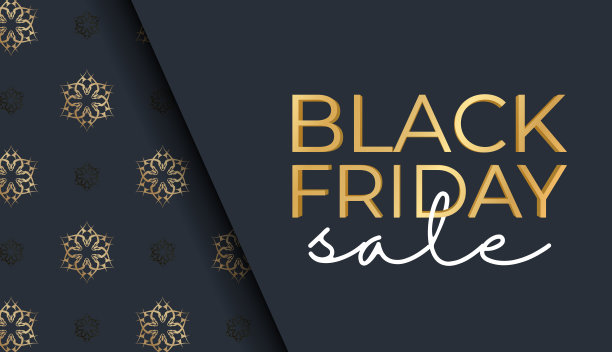 黑色星期五，深蓝色的黑色星期五，配上奢华的金色饰品图片下载