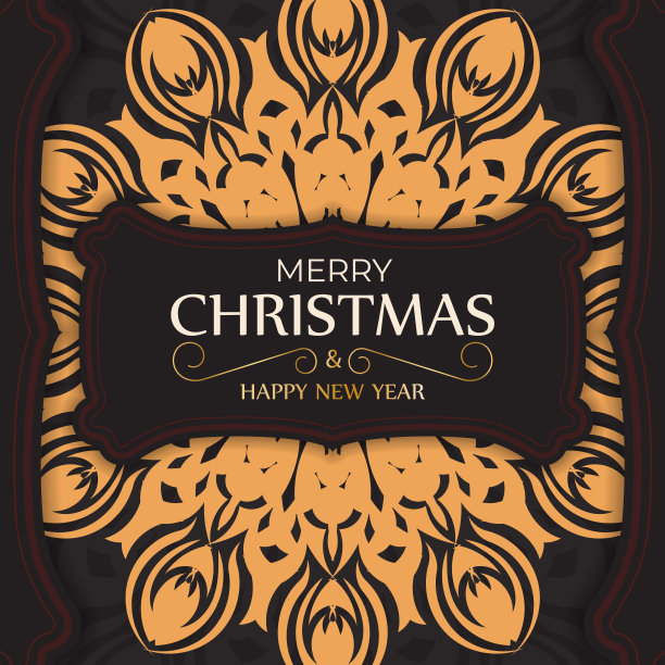 圣诞节贺卡设计，冬季装饰，新年海报模板，简约插画图片下载