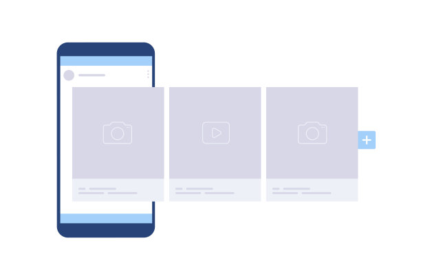 带有社交媒体广告界面的智能手机图片下载