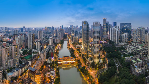 航拍四川成都城市夜景图片下载