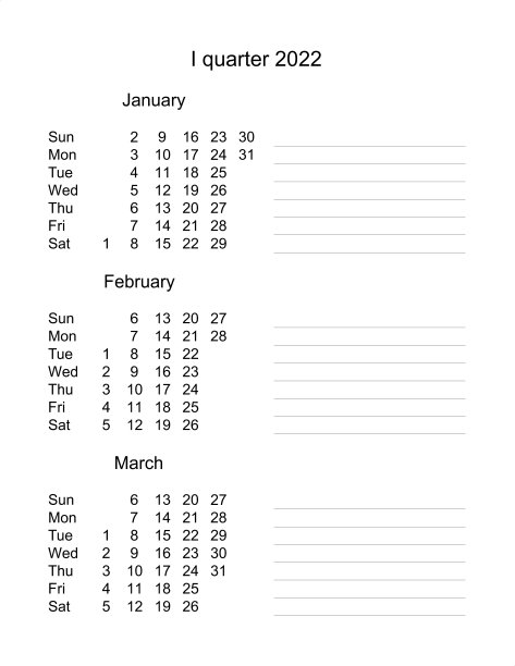 2022年第一季度的三个月。日历季度英语。商业组织图片下载