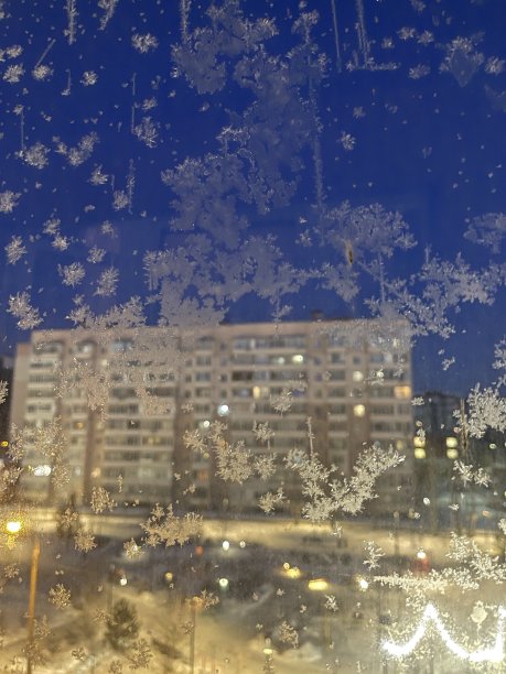 窗户上漂亮的结霜图案图片下载