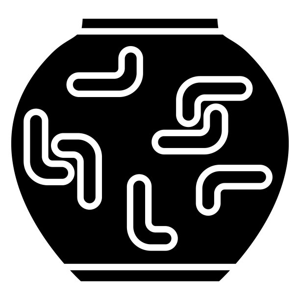 带有独立装饰的球形花瓶。矢量图标，字形，隔离图片下载