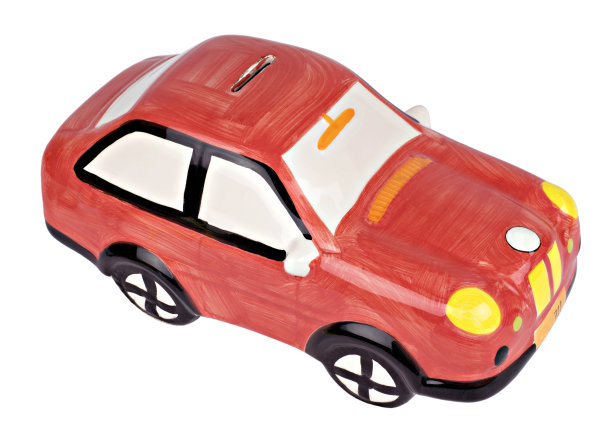 钱箱车或硬币银行孤立在白色背景顶视图与剪辑路径。图片下载