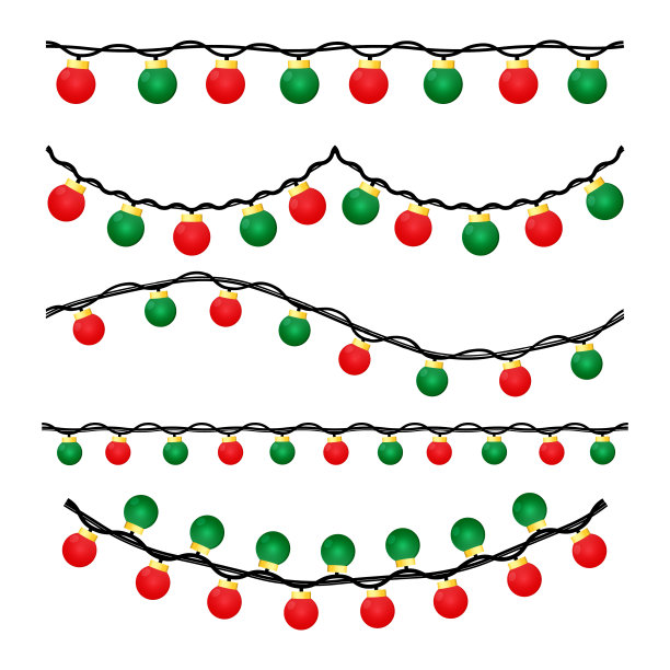 用红色和绿色装饰圣诞球图片下载