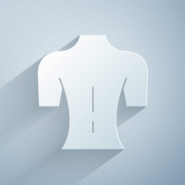 剪纸按摩图标孤立在灰色背景上。放松、休闲。纸艺术风格。向量图片下载