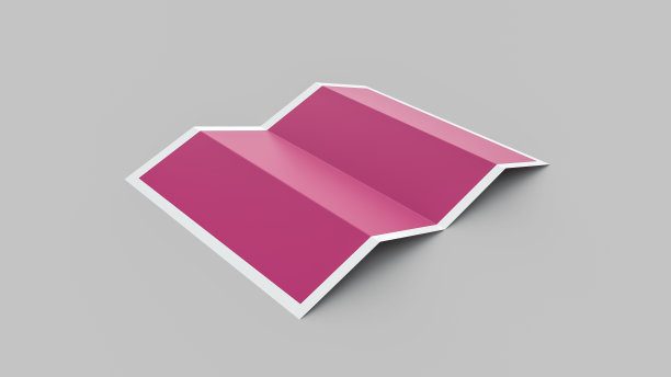 折叠纸现实模型空地图纸孤立与阴影。一个内容3d插图的模板图片下载