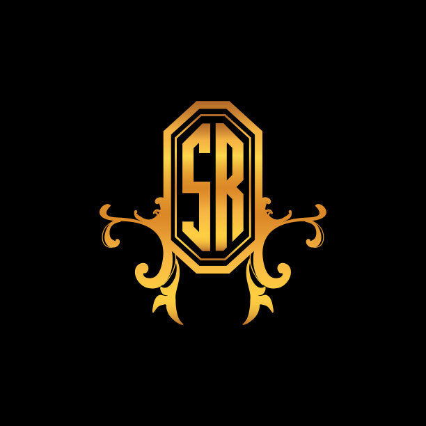 Sr标志字母组合复古几何装饰图片下载