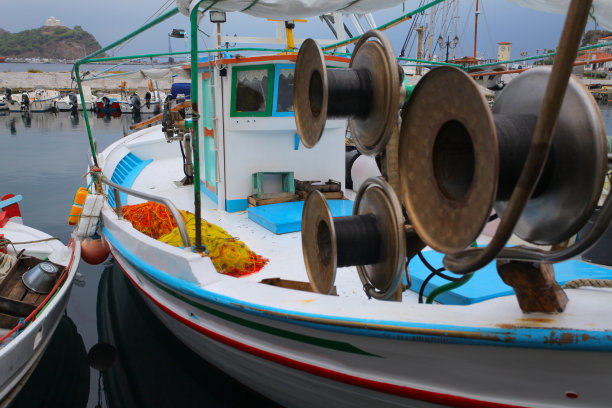 希腊Limnos岛的Myrina旧港图片下载